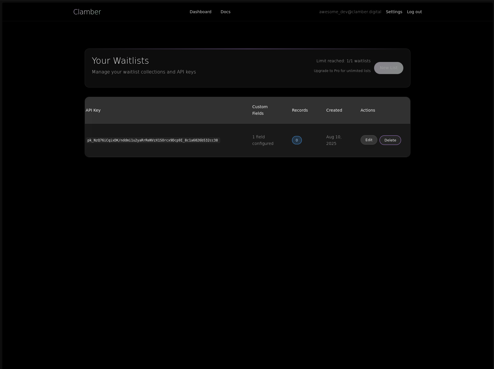 Screenshot: The 'Edit' Button for the List